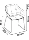 Fauteuil Shape pieds patin tapissé