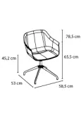 Sillon Shape Pata Araña Alu Giratoria Toscan Tapizad Mimos2x