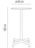 Mesa Werzalit Ø60 Pie Sputnik Alto